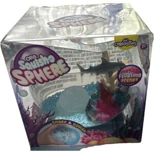 ORB Squisho Sphere Magical Floating Scenes Squeeze Toy Blue Multicolor 2023